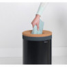 Кош за пране Brabantia 1000825, 35 л, Корков капак, Пълнене без отваряне, Вентилационни отвори, Черен