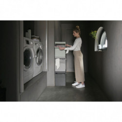 Brabantia Κιβώτιο πλυντηρίου ρούχων 1000828, 35 l, Άνοιγμα μπροστά, Ευρύ καπάκι, Πτυσσόμενο, Μαύρο