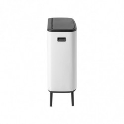 Brabantia Bo Touch Hi 1001259 Trash Can, 60 L, Side Carrying Handles, Adjustable Legs, White