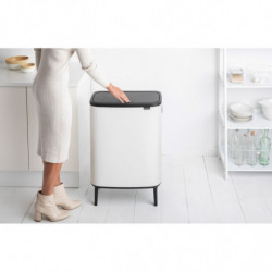 Brabantia Bo Touch Hi 1001259 Trash Can, 60 L, Side Carrying Handles, Adjustable Legs, White