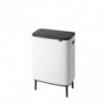 Brabantia Bo Touch Hi 1001263 szemetes, 2x30 l, Falhoz szorosan illeszkedő, Állítható lábak, Fehér
