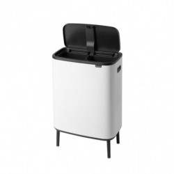 Brabantia Bo Touch Hi 1001263 szemetes, 2x30 l, Falhoz szorosan illeszkedő, Állítható lábak, Fehér