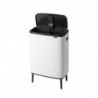 Brabantia Bo Touch Hi 1001263 szemetes, 2x30 l, Falhoz szorosan illeszkedő, Állítható lábak, Fehér