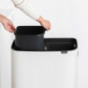 Brabantia Bo Touch Hi 1001263 szemetes, 2x30 l, Falhoz szorosan illeszkedő, Állítható lábak, Fehér