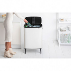Brabantia Bo Touch Hi 1001263 szemetes, 2x30 l, Falhoz szorosan illeszkedő, Állítható lábak, Fehér