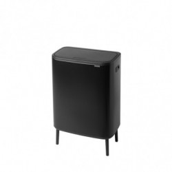 Кош за боклук Brabantia Bo Touch Hi 1001264, 2x30 л, Плътно прилепване към стена, Реглаж на краката, Черен/мат