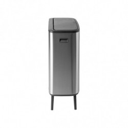 Brabantia Bo Touch Hi 1001265 Trash Can, 2x30 L, Wall-Mounted, Adjustable Legs, Fingerprint-Resistant, Stainless Steel/Matte