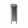 Brabantia Bo Touch Hi 1001265 Trash Can, 2x30 L, Wall-Mounted, Adjustable Legs, Fingerprint-Resistant, Stainless Steel/Matte