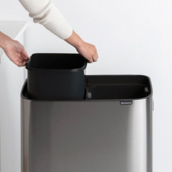 Кош за смет Brabantia Bo Touch Hi 2x30L, Matt Steel Fingerprint Proof