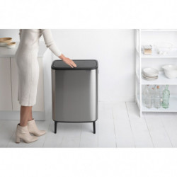 Кош за смет Brabantia Bo Touch Hi 2x30L, Matt Steel Fingerprint Proof