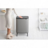 Brabantia Bo Touch Hi 1001266 Trash Can, 2x30 L, Wall-Mounted, Adjustable Legs, Mineral Finish, Gray