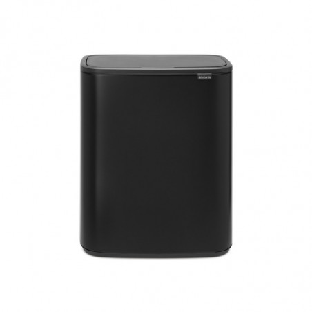 Cos de gunoi Brabantia Bo Touch 1001274, 60 L, Deschidere lina, silentioasa si larga, Rezistent la amprente, Negru mat