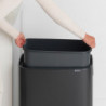 Brabantia Bo Touch 1001274 Trash Can, 60 L, Smooth and Silent Opening, Large Opening, Fingerprint-Resistant, Black/Matte