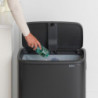 Cos de gunoi Brabantia Bo Touch 1001274, 60 L, Deschidere lina, silentioasa si larga, Rezistent la amprente, Negru mat