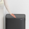 Brabantia Bo Touch 1001274 Trash Can, 60 L, Smooth and Silent Opening, Large Opening, Fingerprint-Resistant, Black/Matte