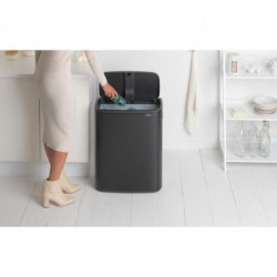 Cos de gunoi Brabantia Bo Touch 1001274, 60 L, Deschidere lina, silentioasa si larga, Rezistent la amprente, Negru mat