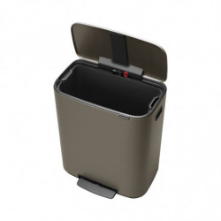 Brabantia Bo Pedal Trash Can 1003184, 60 L, Soft-Close, Non-Slip Base, Gray