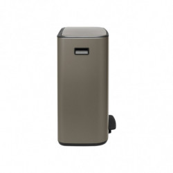 Brabantia Bo Pedal Trash Can 1003184, 60 L, Soft-Close, Non-Slip Base, Gray
