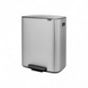 Brabantia Bo Pedal Trash Can 1003186, 60 L, Soft-Close, Non-Slip Base, Fingerprint-Resistant, Stainless Steel/Matte