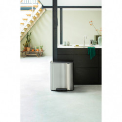 Brabantia Bo Pedal Trash Can 1003186, 60 L, Soft-Close, Non-Slip Base, Fingerprint-Resistant, Stainless Steel/Matte