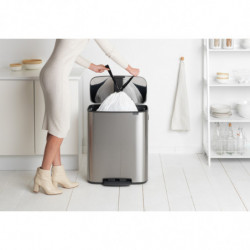 Brabantia Bo Pedal Trash Can 1003186, 60 L, Soft-Close, Non-Slip Base, Fingerprint-Resistant, Stainless Steel/Matte