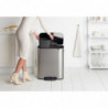 Brabantia Bo Pedal Trash Can 1003192, 2x30 L, Soft-Close, Non-Slip Base, Fingerprint-Resistant, Stainless Steel/Matte