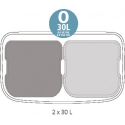 Brabantia Bo Pedal Trash Can 1003192, 2x30 L, Soft-Close, Non-Slip Base, Fingerprint-Resistant, Stainless Steel/Matte