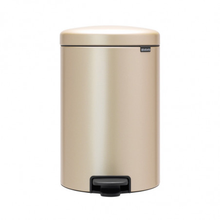 Κάδος με πεντάλ Brabantia NewIcon 1003205, 20 l, Ομαλό κλείσιμο, Αντιολισθητική βάση, Μεταλλικό χρυσό
