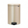 Cos de gunoi cu pedala Brabantia NewIcon 1003205, 20 L, Inchidere lina, Baza antiderapanta, Auriu metalic
