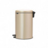 Cos de gunoi cu pedala Brabantia NewIcon 1003205, 20 L, Inchidere lina, Baza antiderapanta, Auriu metalic