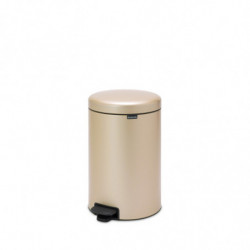 Cos de gunoi cu pedala Brabantia NewIcon 1003205, 20 L, Inchidere lina, Baza antiderapanta, Auriu metalic