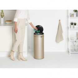 Cos de gunoi Brabantia Touch Bin New 1003221, 30 L, Inchidere silentioasa si lina, Auriu metalic