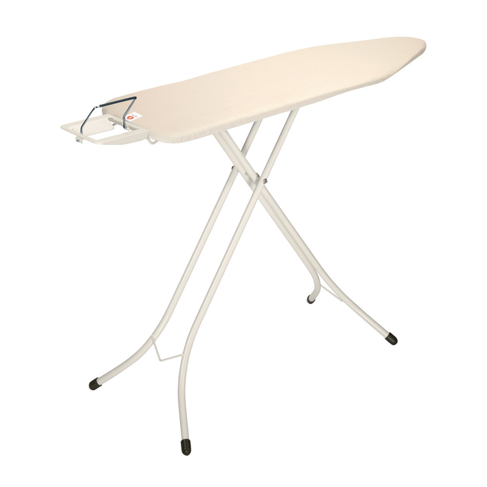 Masa de calcat Brabantia B 1003333, 124x38 cm, 7 pozitii de reglare, Suport fier calcat, Ecru