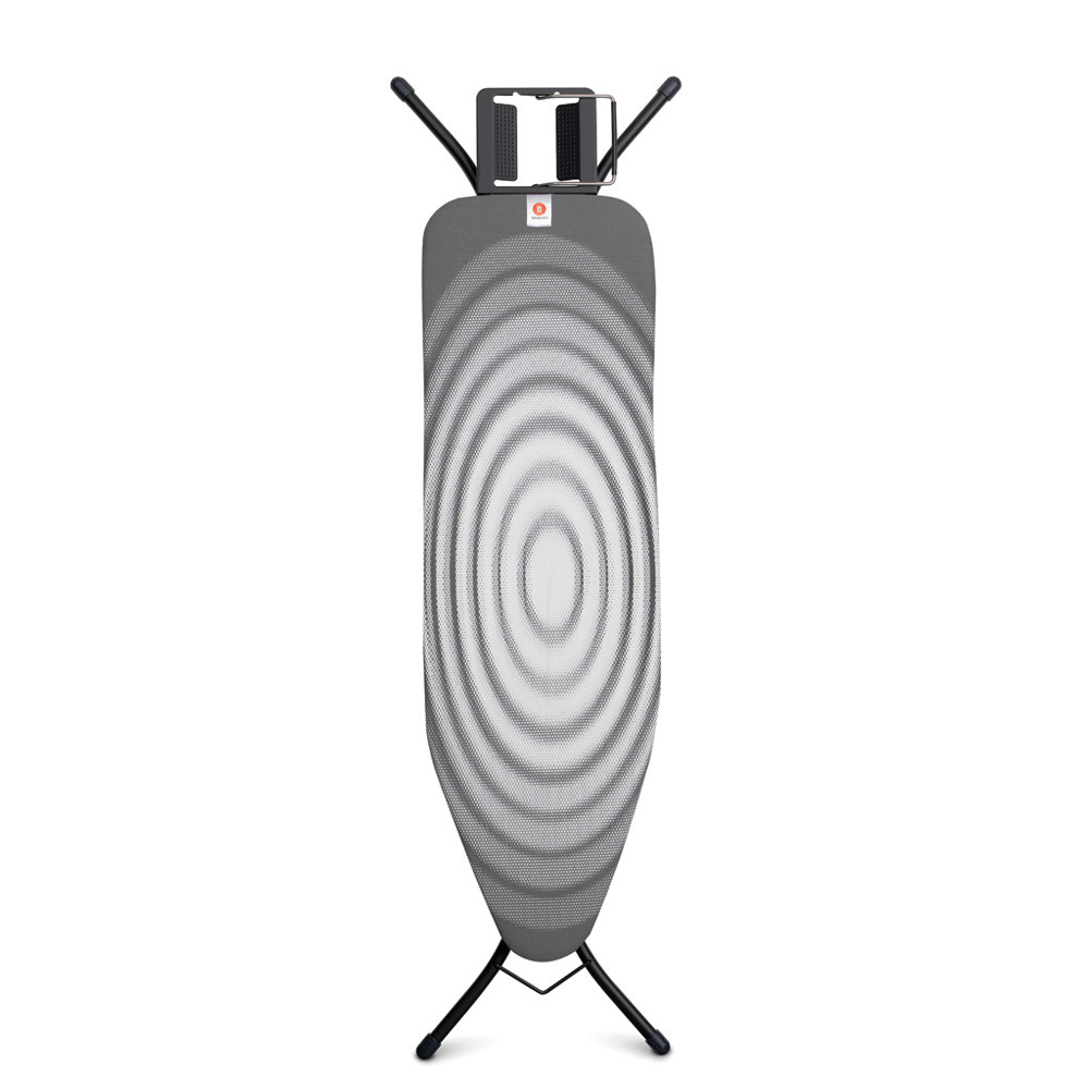 Masa de calcat Brabantia B 1003339, 124x38 cm, 7 pozitii de reglare, Suport fier de calcat, Gri inchis/Alb