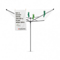 Uscator de rufe pentru exterior Brabantia TopSpinner 1003461, 50 m, Suport metalic, Rezistent la coroziune, Inox