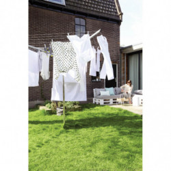 Brabantia TopSpinner 1003461 Outdoor Spinner, 50 m, Metal Ground Spike, Corrosion-Resistant, Stainless Steel