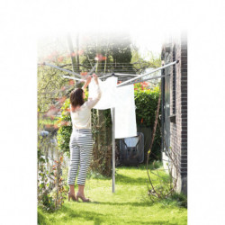 Uscator de rufe pentru exterior Brabantia TopSpinner 1003461, 50 m, Suport metalic, Rezistent la coroziune, Inox