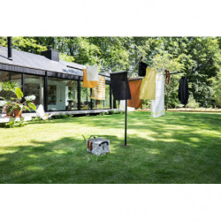 Uscator de rufe pentru exterior Brabantia Lift-O-Matic 1003464, 50 m, Inaltime reglabila, Baza betonare, Rezistent la coroziune, Negru