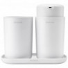 Set accesorii baie Brabantia ReNew 1003492, 3 piese, 250 ml, Rezistent la coroziune, Alb