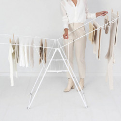 Brabantia Hangon 1004167 Clothes Dryer, 25 m, 8 Hangers, Adjustable, Child Lock, White