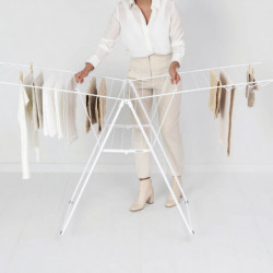 Brabantia Hangon 1004167 Clothes Dryer, 25 m, 8 Hangers, Adjustable, Child Lock, White