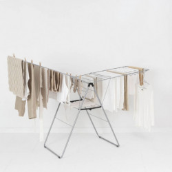 Brabantia Hangon 1004169 Clothes Dryer, 25 m, 8 hangers, Adjustable, Child Lock, Stainless Steel