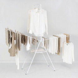 Brabantia Hangon 1004170 Clothes Dryer, 25 m, 8 Hangers, Child Lock, Extra Rod, White