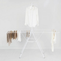 Brabantia Hangon 1004170 Clothes Dryer, 25 m, 8 Hangers, Child Lock, Extra Rod, White