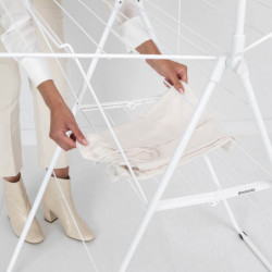 Brabantia Hangon 1004170 Clothes Dryer, 25 m, 8 Hangers, Child Lock, Extra Rod, White