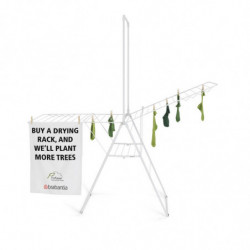 Brabantia Hangon 1004170 Clothes Dryer, 25 m, 8 Hangers, Child Lock, Extra Rod, White