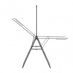 Brabantia Hangon 1004171 Clothes Dryer, 25 m, 8 Hangers, Child Lock, Extension Pole, Black