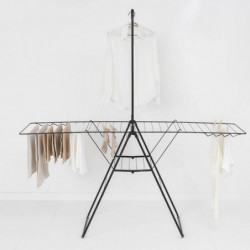 Brabantia Hangon 1004171 Clothes Dryer, 25 m, 8 Hangers, Child Lock, Extension Pole, Black