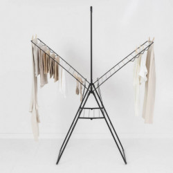 Brabantia Hangon 1004171 Clothes Dryer, 25 m, 8 Hangers, Child Lock, Extension Pole, Black