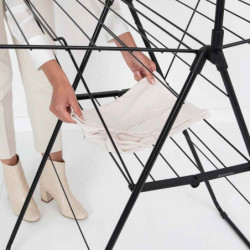 Brabantia Hangon 1004171 Clothes Dryer, 25 m, 8 Hangers, Child Lock, Extension Pole, Black